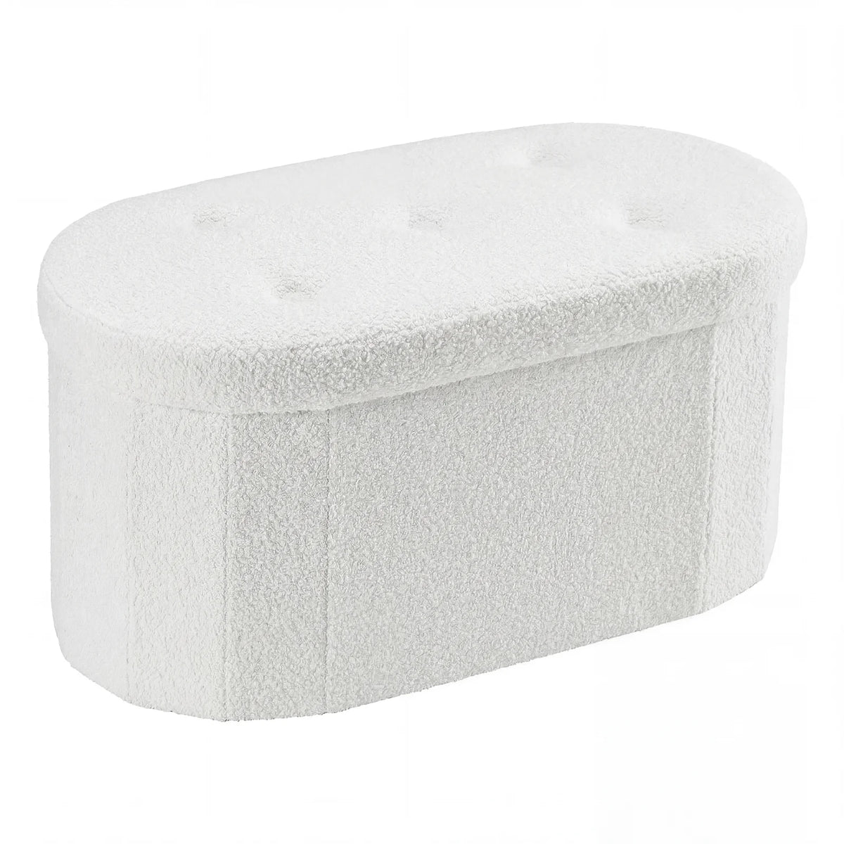 MCQ Faux Fur Ottoman Footrest Stool With Hidden Storage