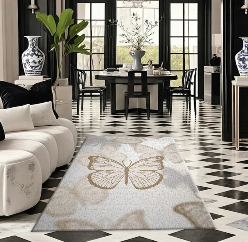 Geometric Texture Carpet Floor Mat, Simple and Stylish, Suitable for Dining Room, Study, and Home Decoration
