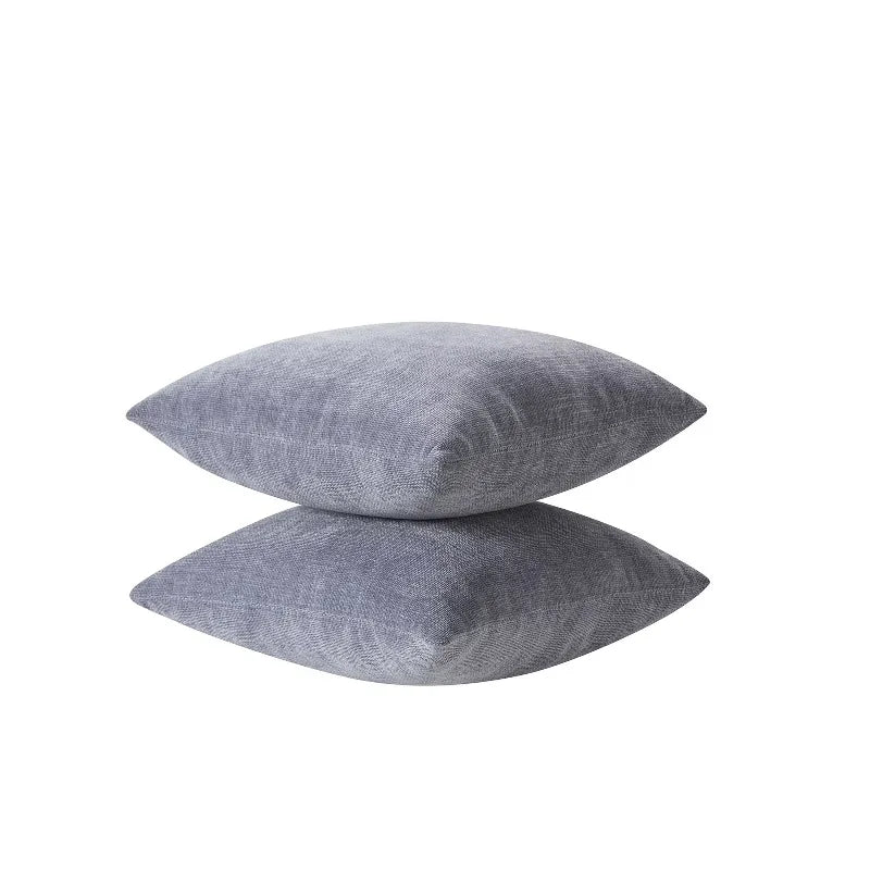 Solid Chenille Decorative Throw Pillow Set, Grey, 18" x 18", 2 Pieces