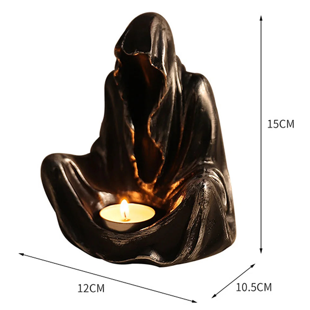 Halloween Ghost Candle Holder Gothic Style Faceless Ghost Candlestick Hell Messenger Statue Candlestick for Home Party Supplies