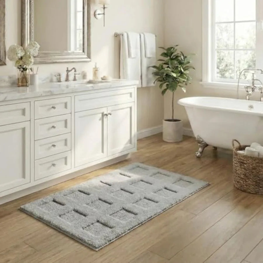 Non Slip Washable Bath Mat, Soft Water Absorbent Shaggy Rug