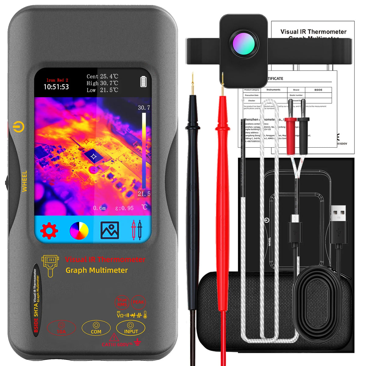 Bside Sh7 Thermal Imager Digital Multimeter Combo Tool