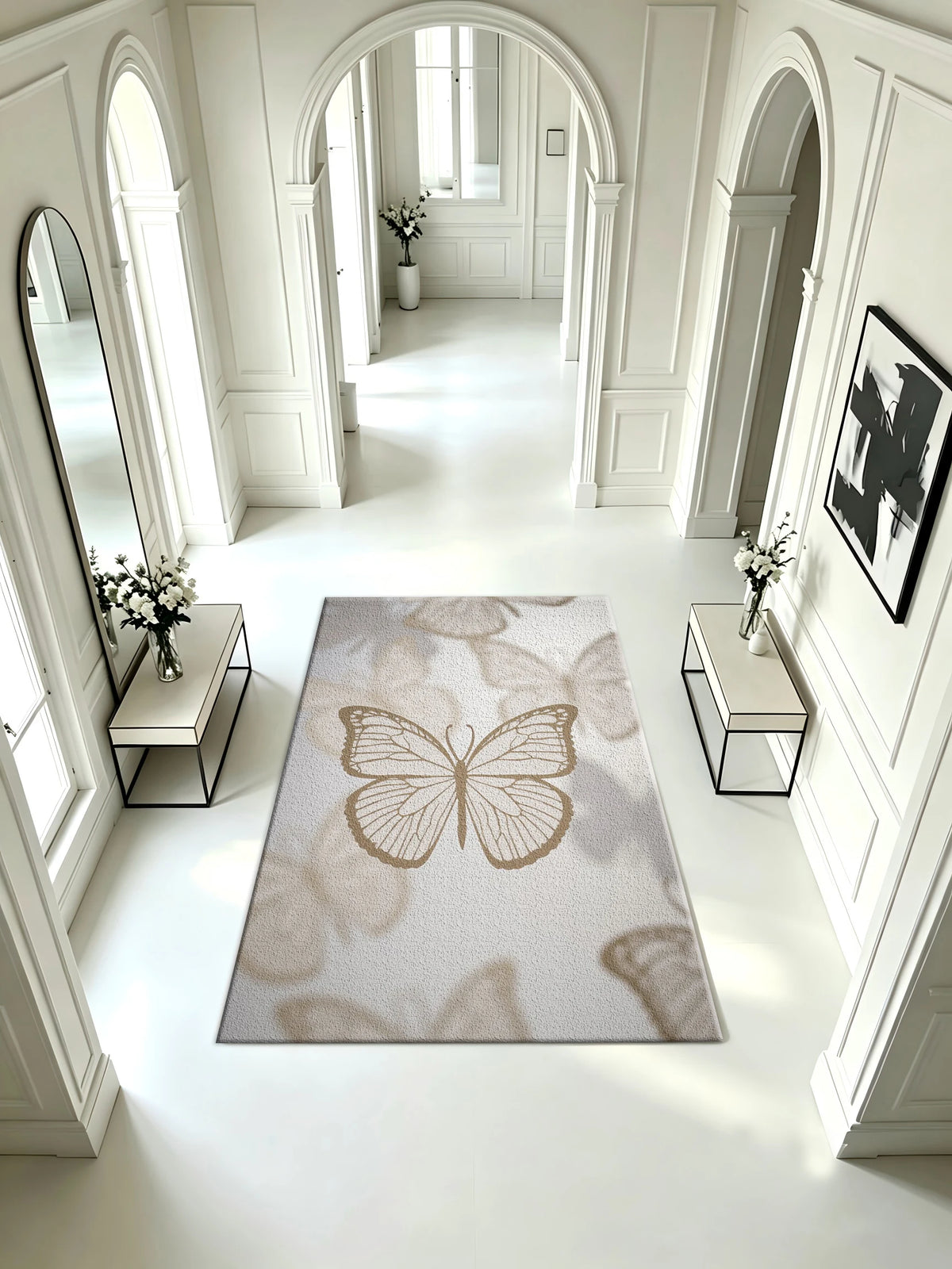 Geometric Texture Carpet Floor Mat, Simple and Stylish, Suitable for Dining Room, Study, and Home Decoration