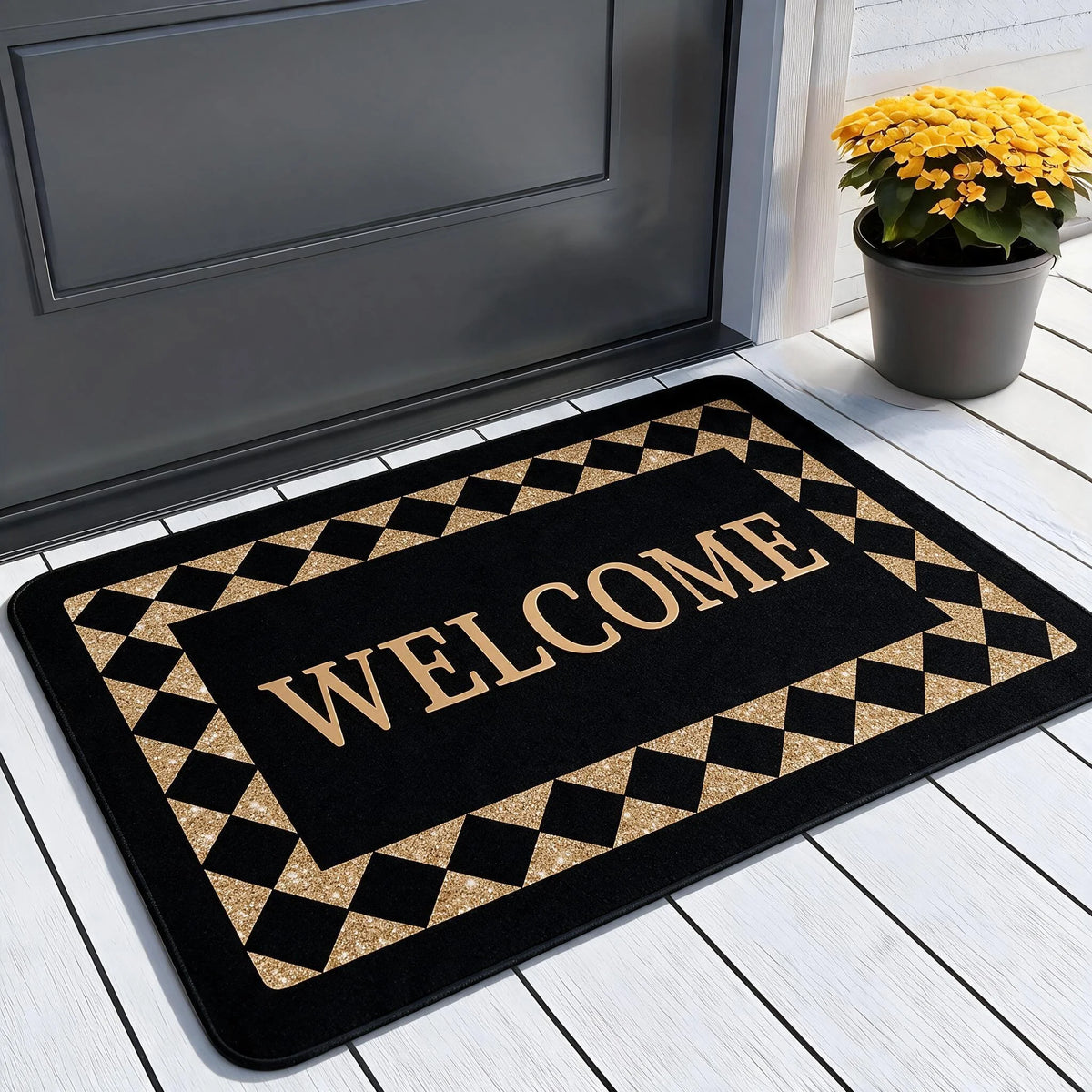 Diatomaceous Earth Bathroom Floor Mat Square Rubber Backing Non Slip Highly Absorbent Thick Rug for Toilet Entryway