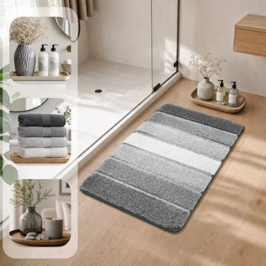 Ultra Soft Absorbent Bath Mat Non Slip Machine Washable Rug
