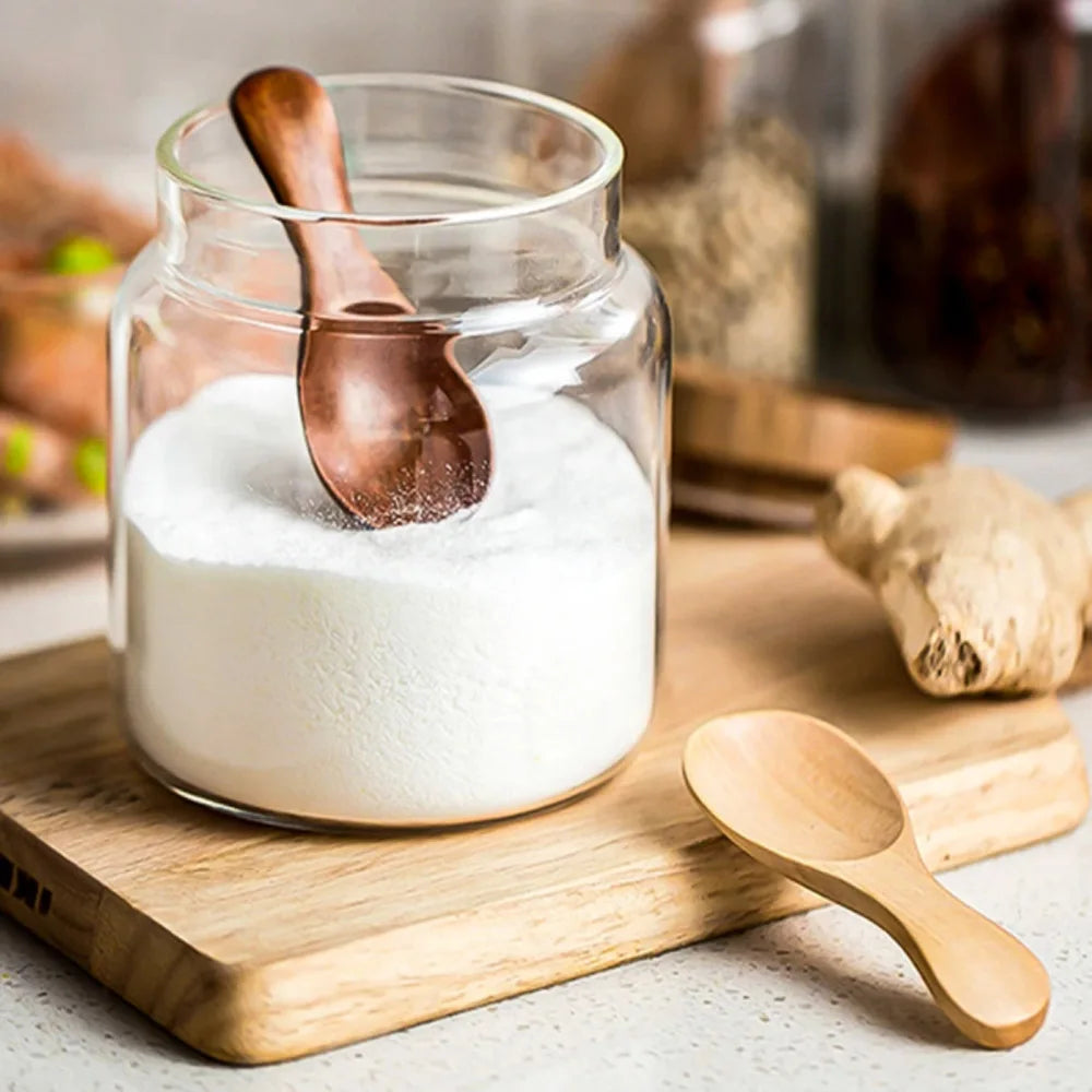 Natural Wooden Kitchen Spoons for Serving Tea Honey Sugar