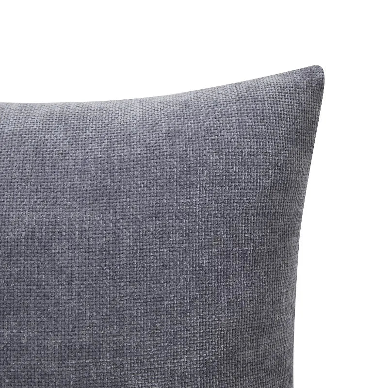 Solid Chenille Decorative Throw Pillow Set, Grey, 18" x 18", 2 Pieces