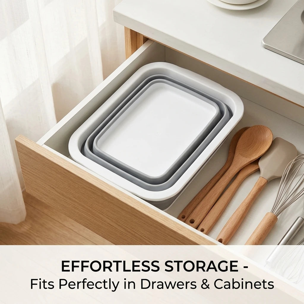 Collapsible Dish Drying Rack with Utensil Organizer Foldable Dish Drainer for Kitchen Counter Space Saving Portable Dish Rack for RV Camper Apartment Travel Kitchen Sink Storage 36.5 x 31.4 x 13 CM Grey and White