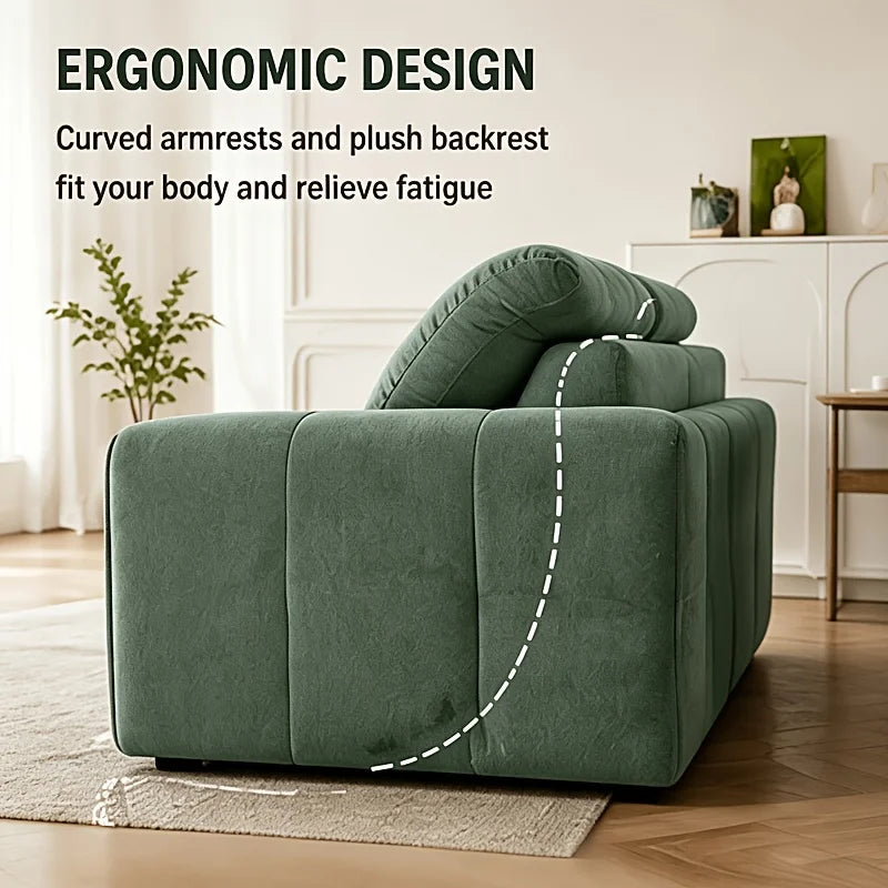 Chenille Deep Seat Cloud Loveseat Sofa With Memory Foam