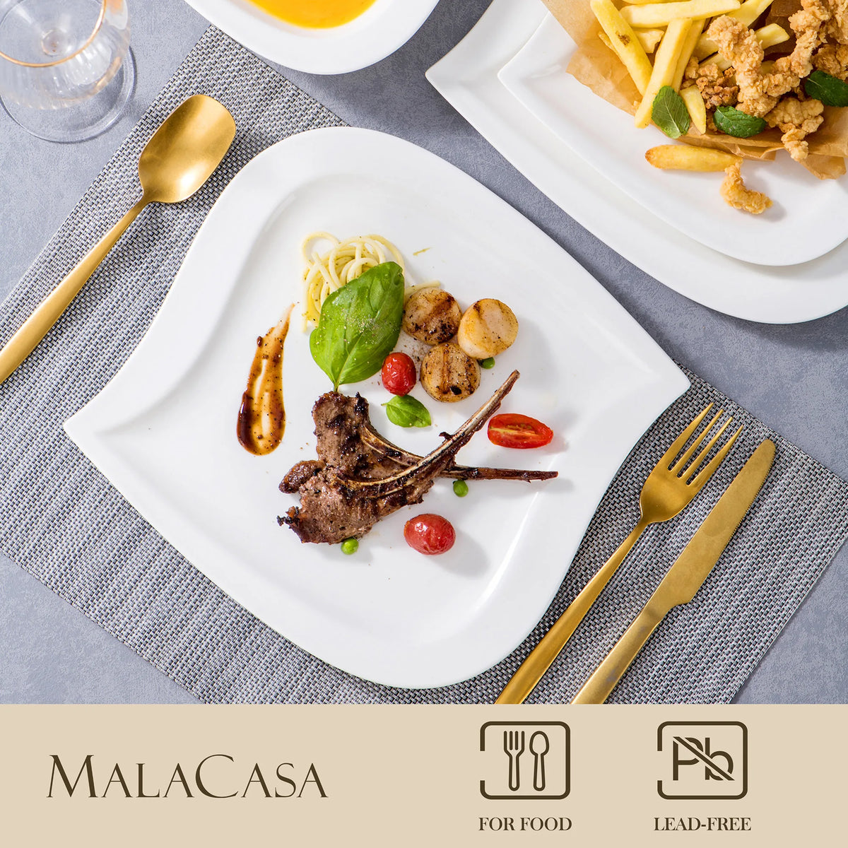 Malacasa Elegant Porcelain Dinnerware Set For Home And Dining