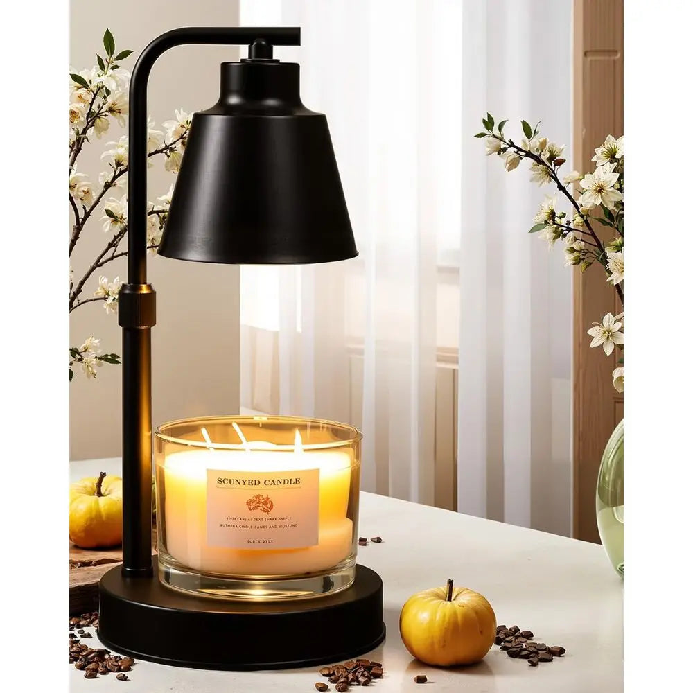 Candle Warmer Lamp with Timer - Adjustable Height & Brightness, 2 Bulbs Included - Wax Melter for Home