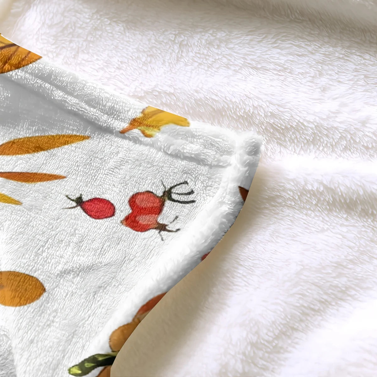 1 Autumn Leaves and Pumpkin Print Flannel Blanket, Soft Warm Throw for Sofa, Office,, Camping, Travel, Multi-Purpose Holiday Gift