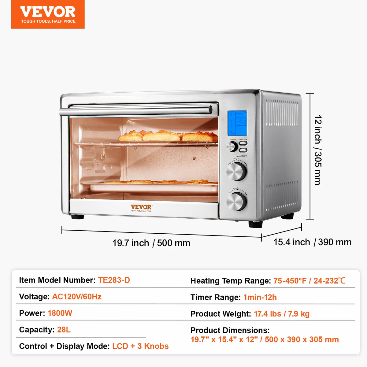 SucceBuy 13-IN-1 Air Fryer Toaster Oven 29.6Qt Convection Oven 1800W 2-Tier Toaster Countertop Combo Home and Commercial Use