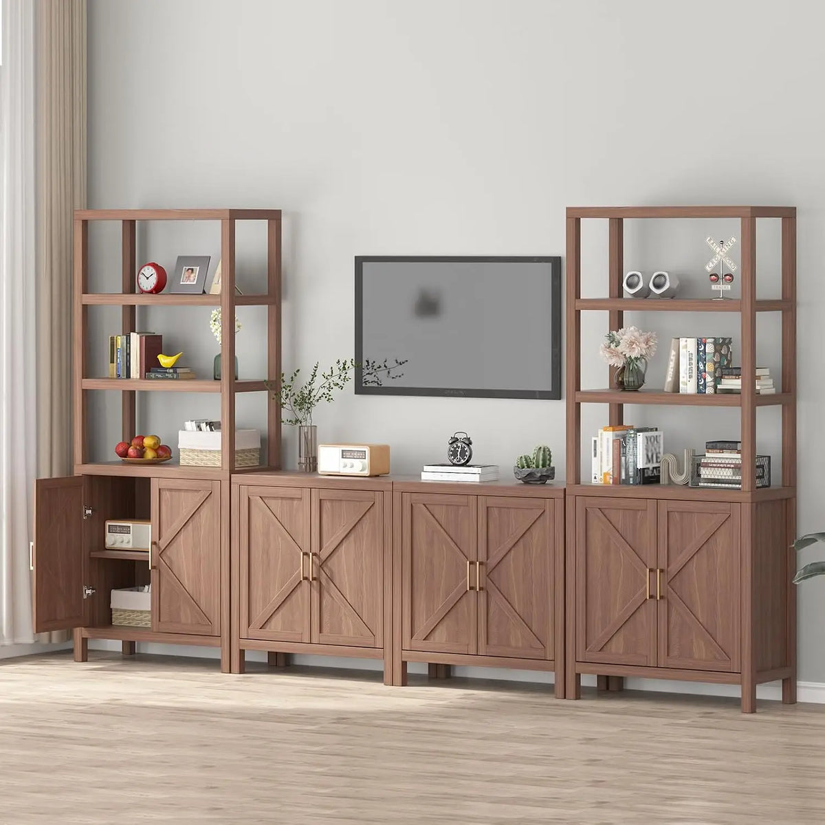 5-Tier Multi-Layer Bookshelf Bookcase Living Room Book Shelf Study Room Bedroom Storage Shelf Sundries Toys Cabinet Easy Assembly Display Organizer for Home Office