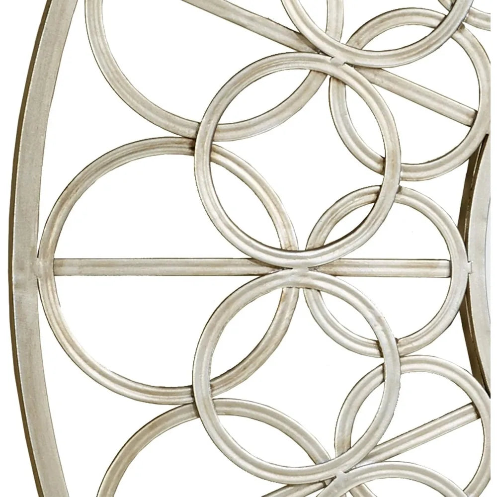 Mirrored Wall Art with Champagne Gold Finish | 36 inches Diameter