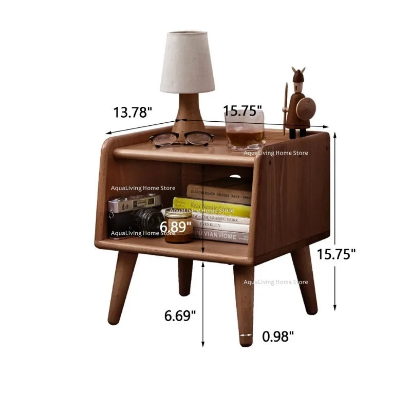 Pure Solid Wood Bedside Cabinet Modern Simple Nightstands European Beech Bedside Cabinet Nordic Bedroom Solid Beech Storage JT40