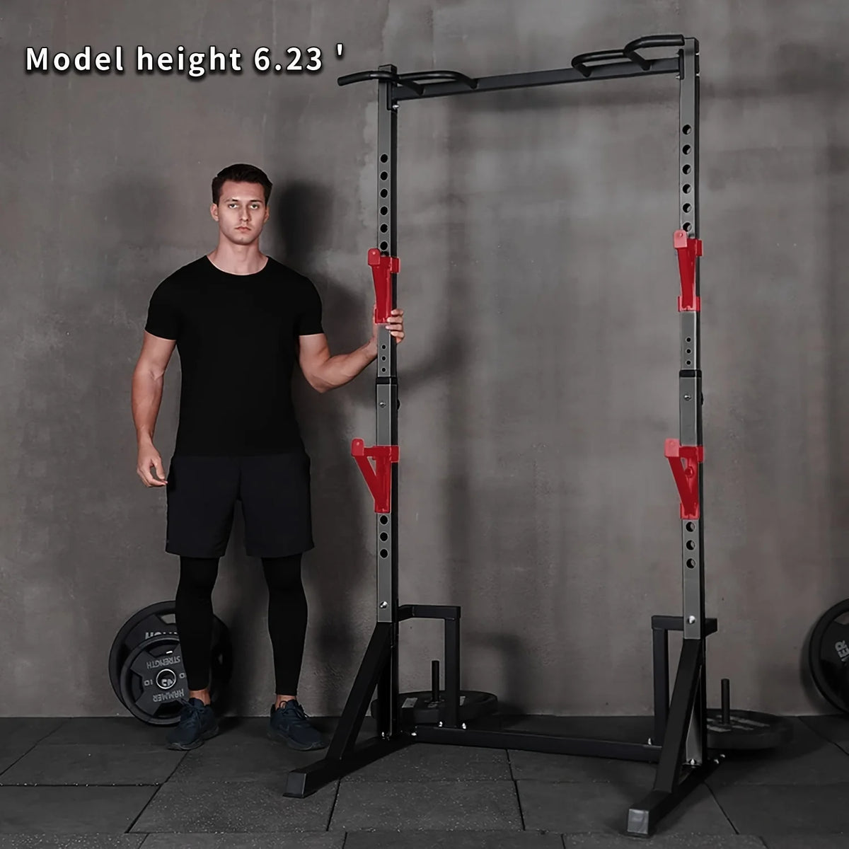 KERDOM Multifunction Power Rack with Pull up Bar, Heavy Capacity 360kg, Height Adjustable Squat Stand Rack for Home Gym Equipment, Power Tower Pull Up Dip Station Training Fitness Equipment for Home Outdoor Muscles Trainer, B
