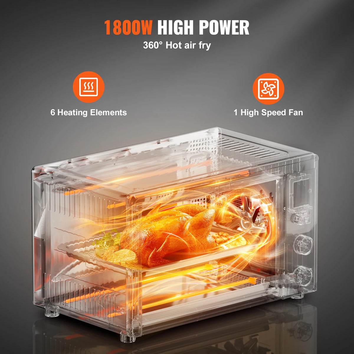 SucceBuy 13-IN-1 Air Fryer Toaster Oven 29.6Qt Convection Oven 1800W 2-Tier Toaster Countertop Combo Home and Commercial Use