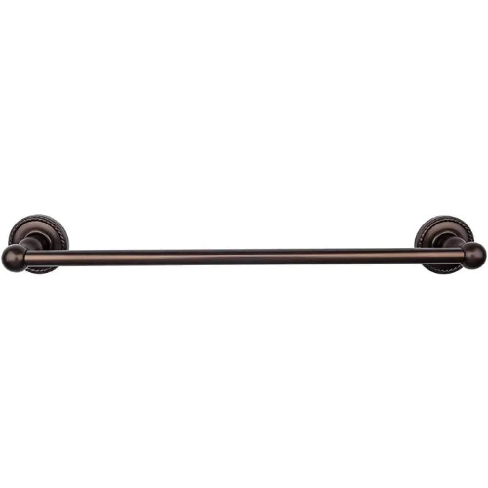 Top Knobs ED10ORBF Edwardian Bath 30 Inch Single Towel Bar Rope Backplate, Oil Rubbed Bronze