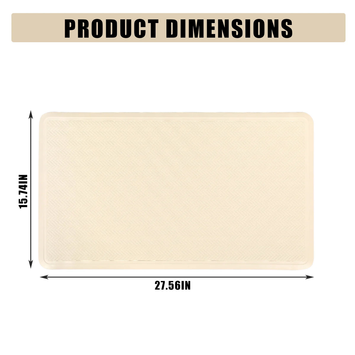 Non-Slip Rubber Bath Mat, Soft Textured Shower Mat with Suction Cups for Bathroom Tub Shower Wet Floor