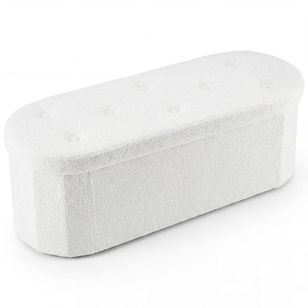 MCQ Faux Fur Ottoman Footrest Stool With Hidden Storage