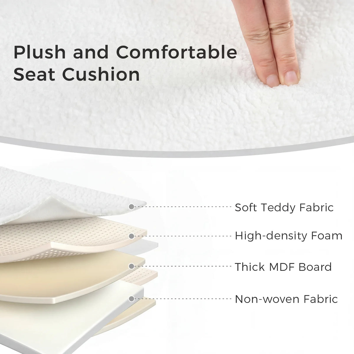 JHK Folding Storage Ottoman Bench With Padded Fabric Seat