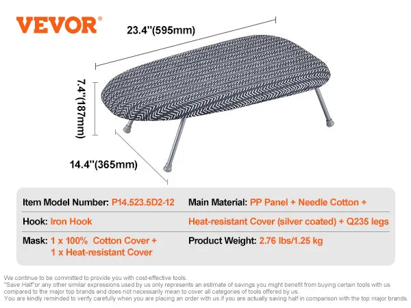 SucceBuy Full Size Ironing Boards 4/3Layers Heat Resistand Structure Height Adjustable&Foldable Legs W/ Removable&Washable Cover
