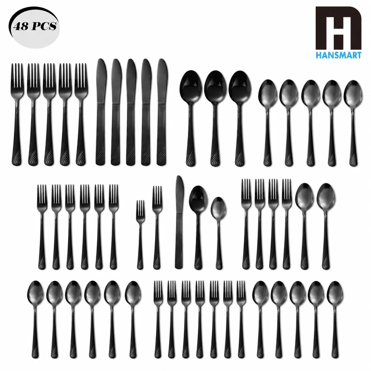 HANSMART Stainless Steel Flatware Set Service For Everyday Dining