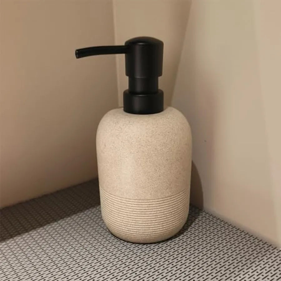Ceramic Liquid Hand Soap Dispenser Set For Bathroom Countertop