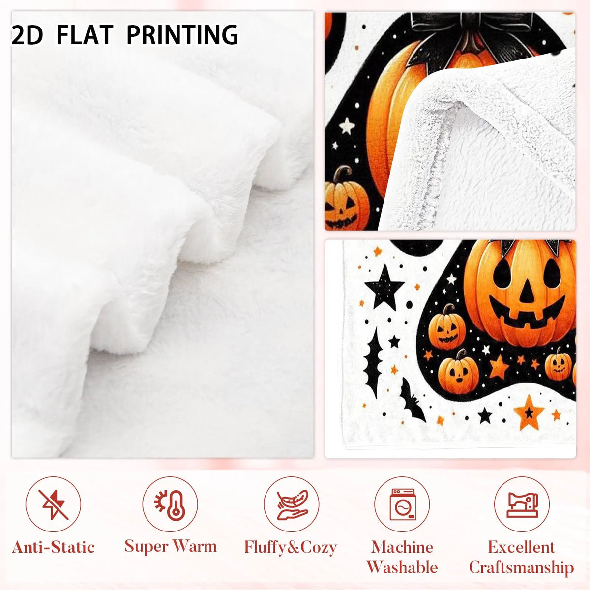 1pc, Halloween Paw Pumpkin Flannel Blanket, Cartoon Bowknot Design Printed Pattern, Camping Blanket, Nap Blanket, Outdoor Camping, Soft, Suitable for Sofas, Offices, All-Season Use, Birthday Gift
