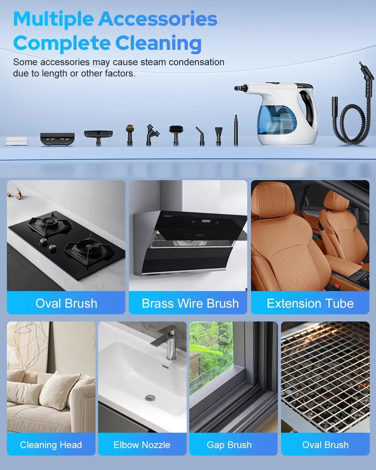 Household Portable Steam Cleaner – 3-Second Rapid Heat, High-Pressure Jet, 3-Level Steam Adjustment, Self-Cleaning Maintenance-Free, Safety Lock Design, Tackles Stubborn Dirt on Sofas, Floor Cracks & Stovetops