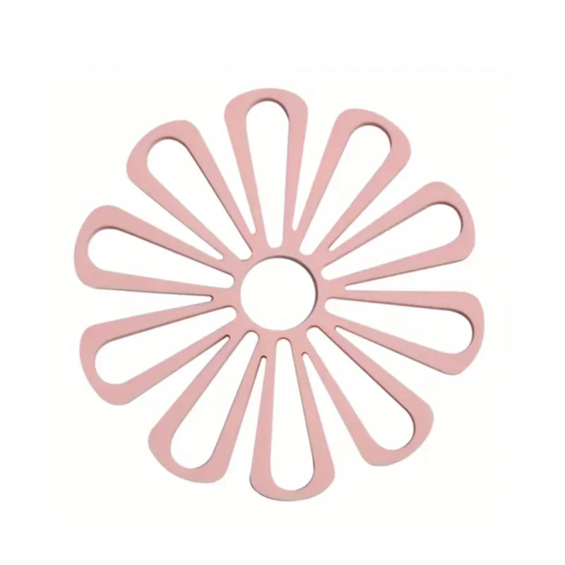 1pc/2pcs Creative Snowflake-Shaped Placemat Kitchen Sink Drain Mat Silicone Non-Slip Heat Insulation Mat for Home Use