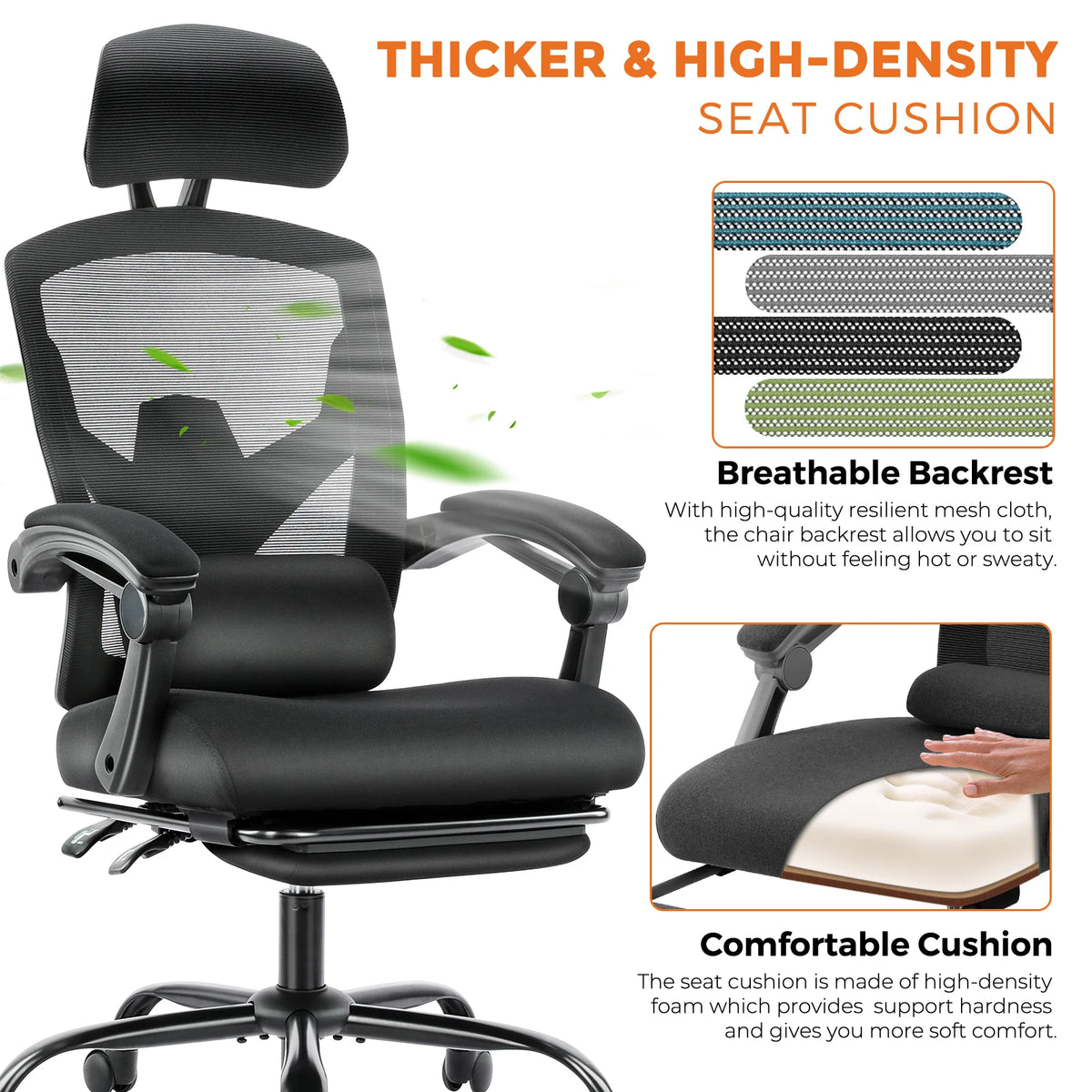 MCQ Ergonomic Reclining Gaming Office Chair With Lumbar Support Mesh