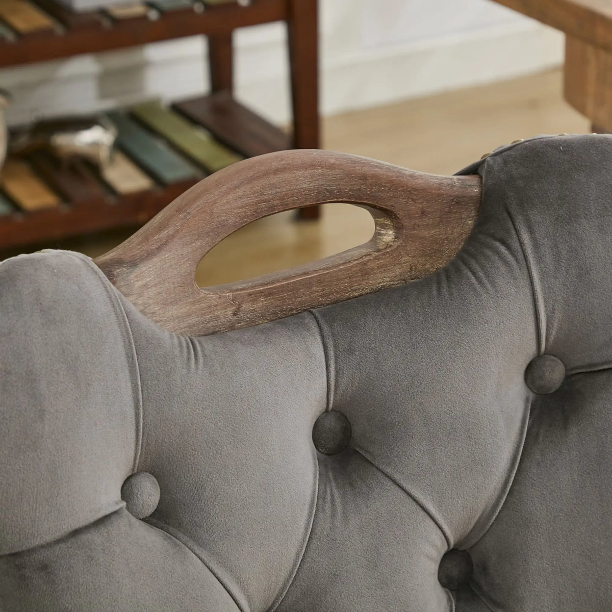 Velvet Dining Chairs With Armrests, Hand Tufted Upholstered Chairs