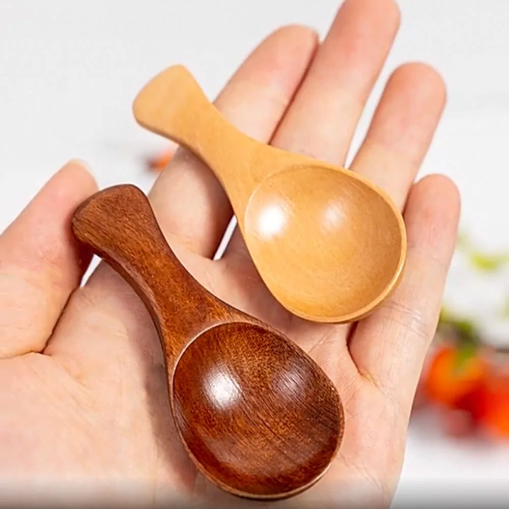 Natural Wooden Kitchen Spoons for Serving Tea Honey Sugar