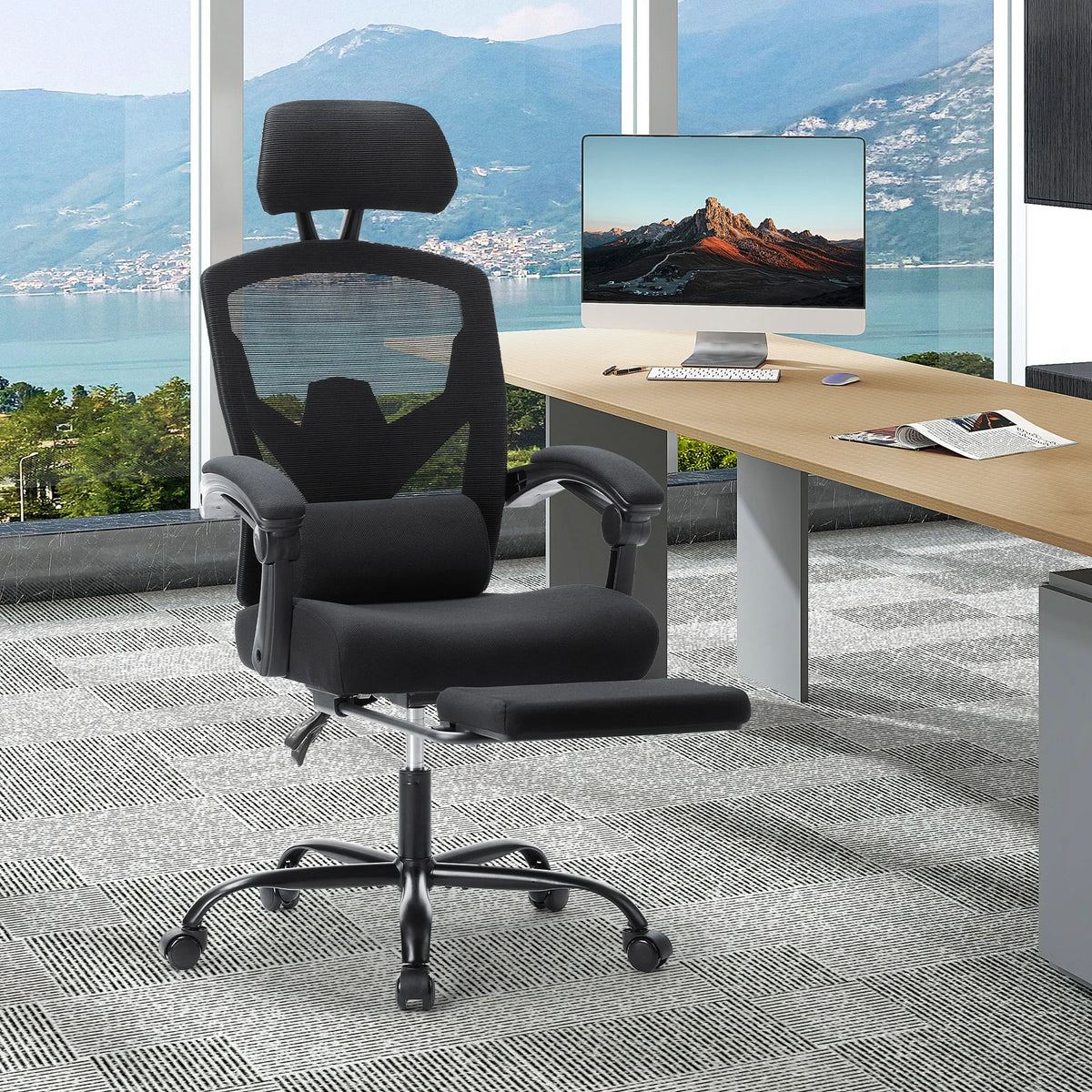 MCQ Ergonomic Reclining Gaming Office Chair With Lumbar Support Mesh