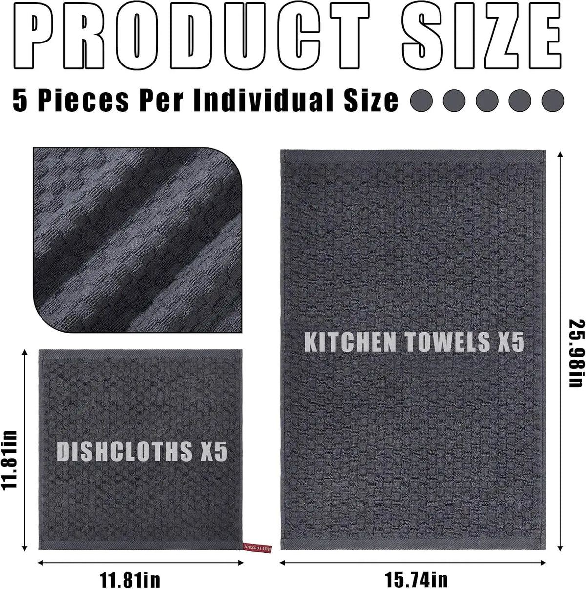 10 Pack Highly Absorbent Waffle Absorbent Microfiber Cleaning Cloth for Kitchen Bar Dishes Towels Barista Micofiber Cloths for Bathroom