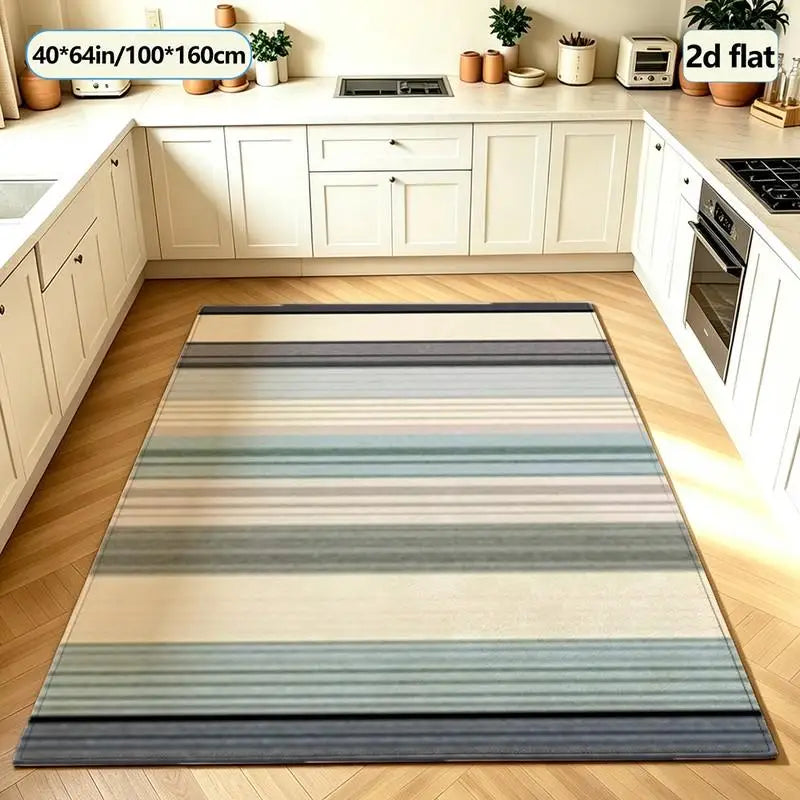 Matte Multi-Color Vertical Stripe Pattern Carpet Floor Covering for Home Bedroom Living Room Floor Carpet