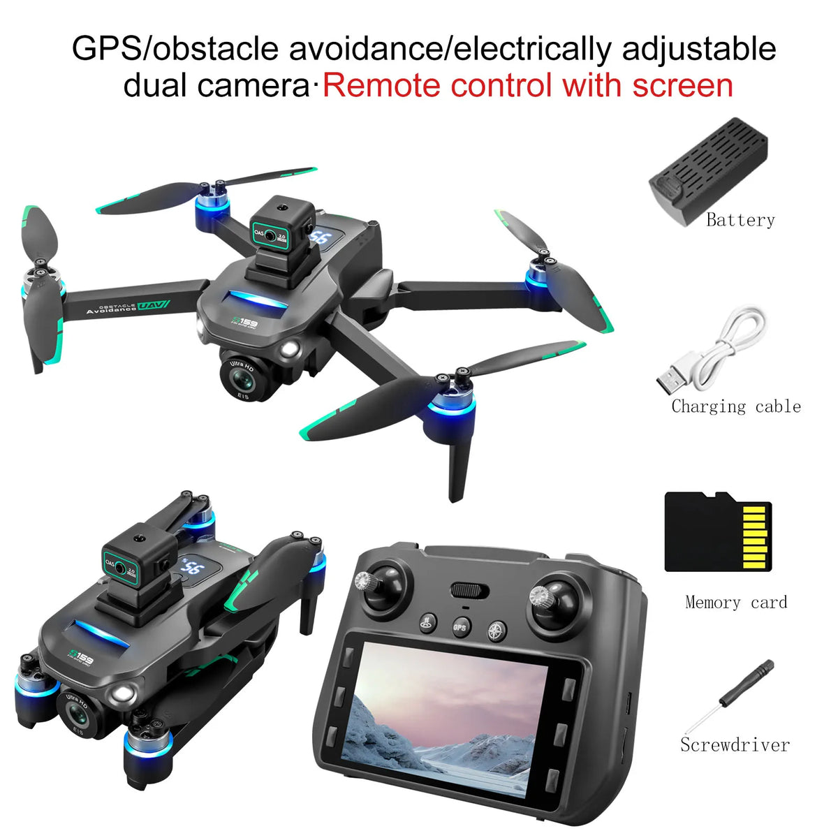 ZNLYRION GPS Drone Optical Flow Positioning Dual Camera