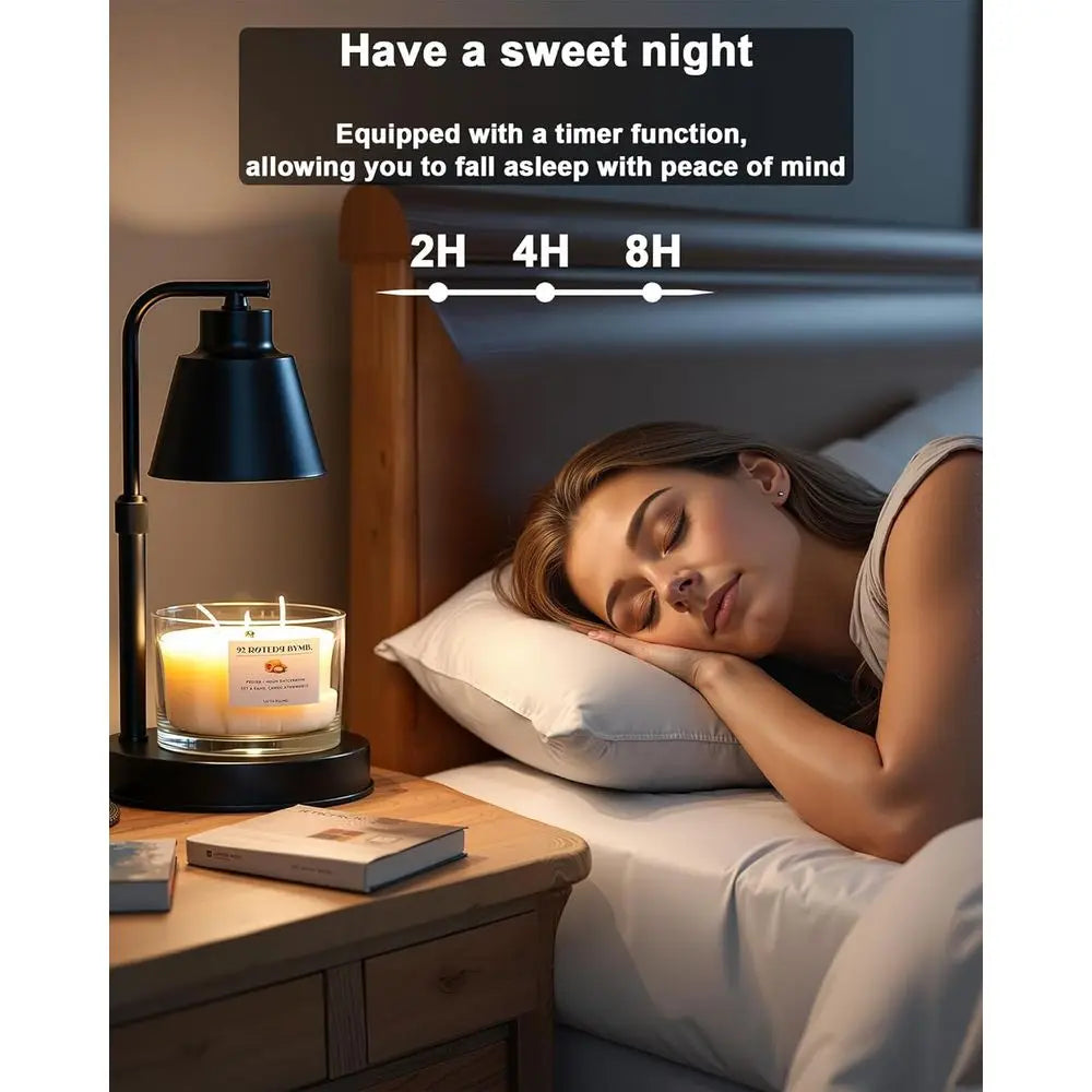 Candle Warmer Lamp with Timer - Adjustable Height & Brightness, 2 Bulbs Included - Wax Melter for Home