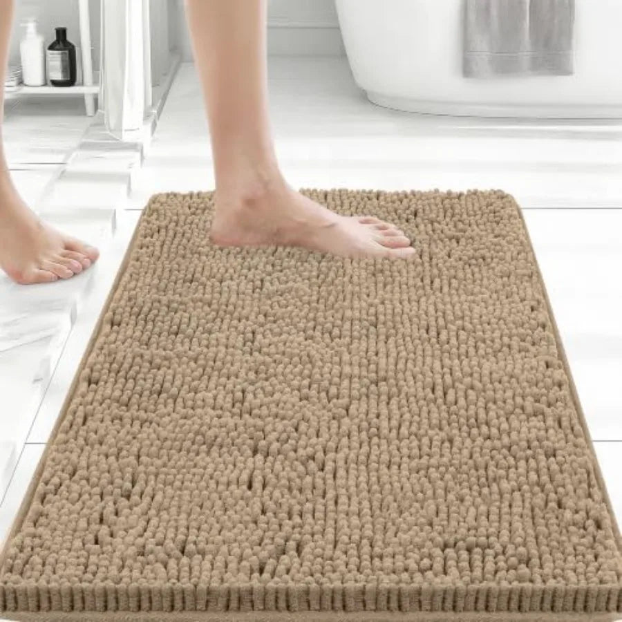 Non Slip Microfiber Bath Mat With Rubber Backing Quick Drying