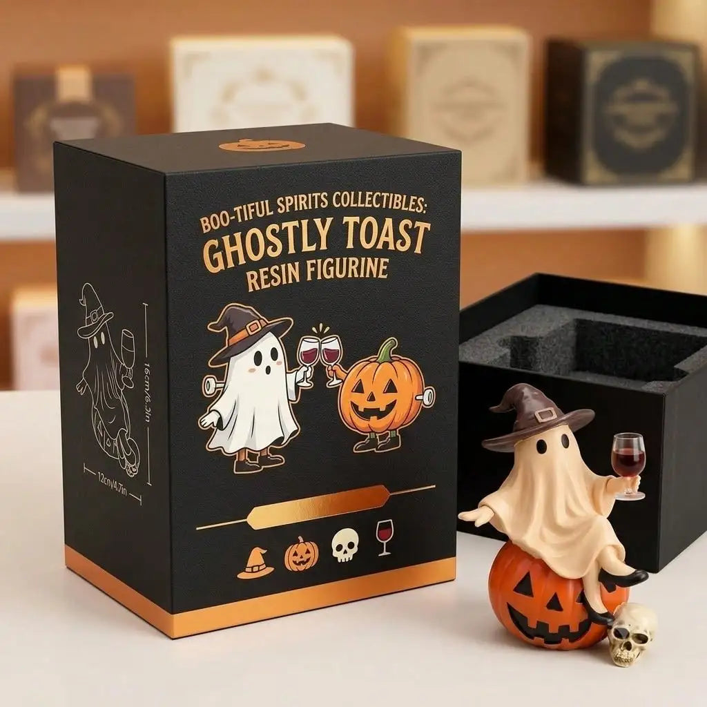 Handheld Wine Glass Funny Ghost Resin Statue, Spooky Yet Humorous Halloween Decor, Dark Academia Style Room Ornament - Humorous Desktop Mood Regulator, Gift For Wine Lovers