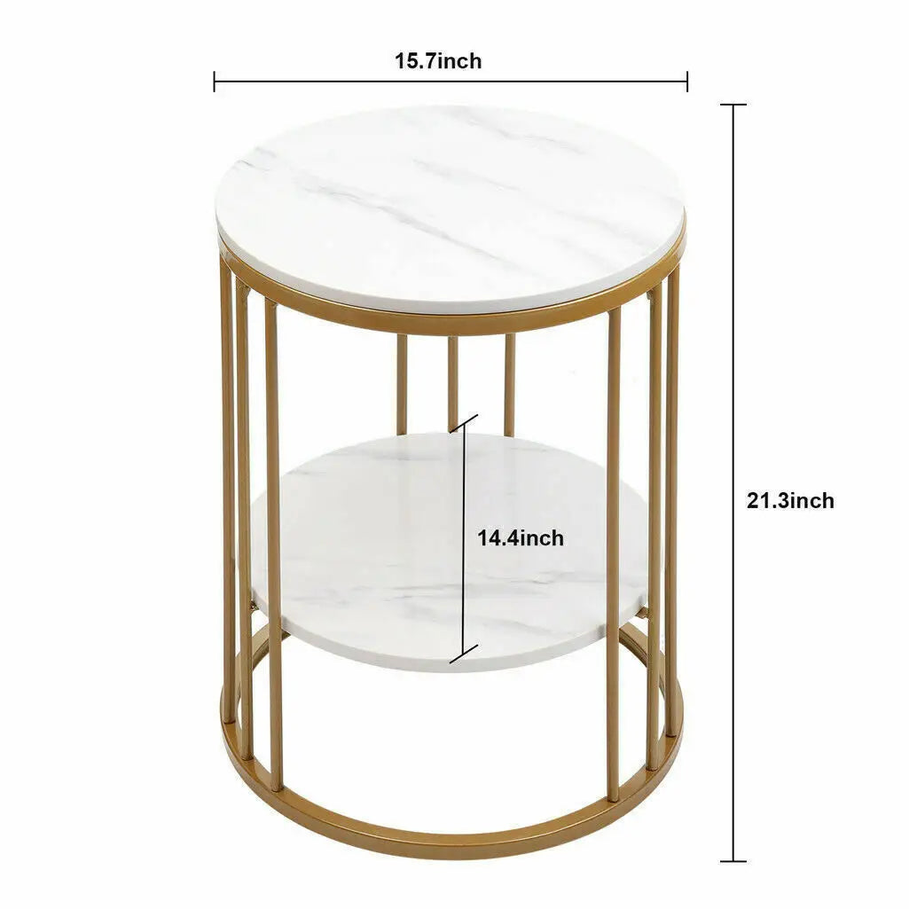 Wisfor Marble Side Table Round Coffee Table With Jewelry Storage