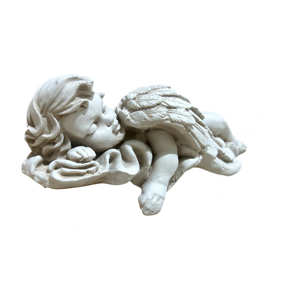 Lying Angel Statue Outdoor Garden Decor, Weatherproof Magnesium Oxide Angel Sculpture, Freeze Resistant Lawn Ornament for Patio & Yard
