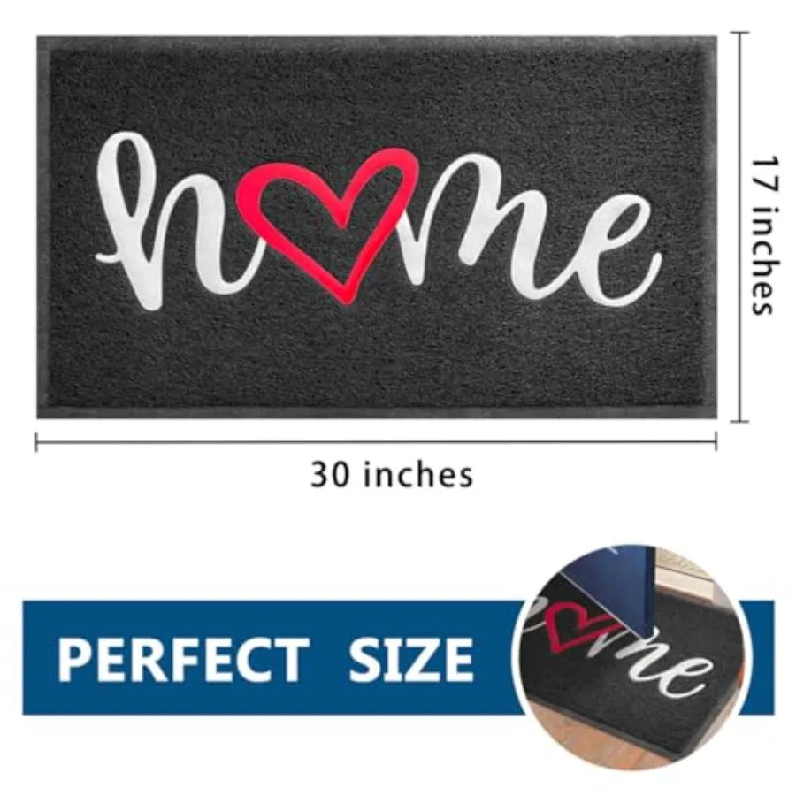 Door Mat Outside Inside Home Doormat, 30"x17.5", Durable Floor Mat Non Slip Mat Ultra Absorb Mud Easy Clean Front Doormat for G