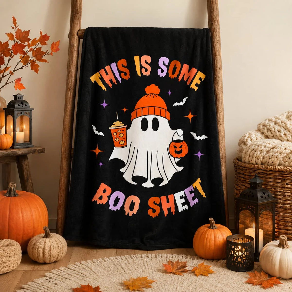 Halloween Blanket, Spooky Season Ghost Blanket, This is Some Boo Sheet, All Decor, Best Gift For Halloween Lovers