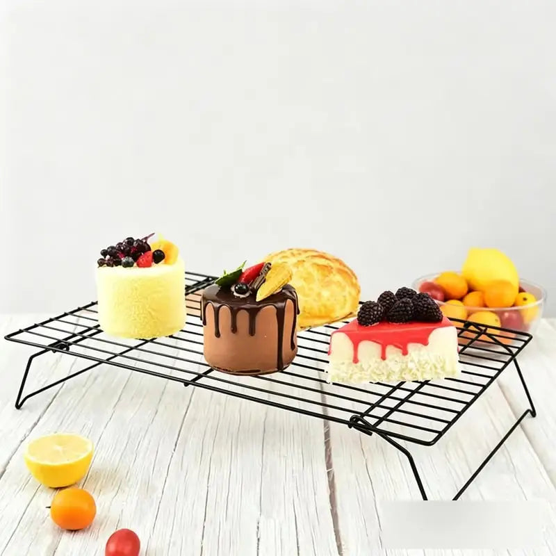 3Pcs Baking Cooling Rack Non Stick Wire Grid Stainless Steel Oven Kitchen Baking Tray Pizza Bread Cookie Holder Barbecue Shelf