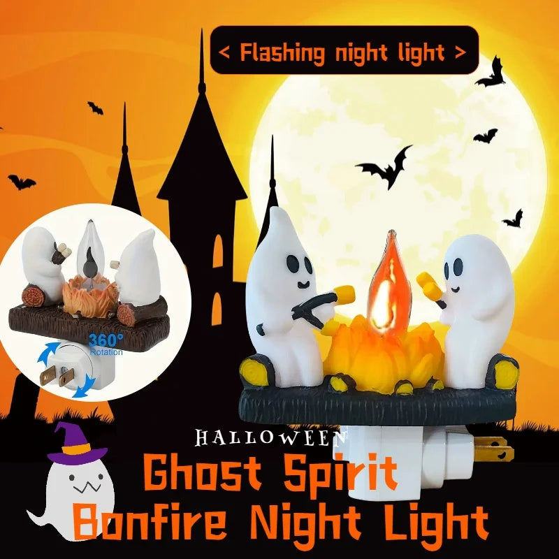 Halloween 3D LED Campfire Night Light, Ghost Bonfire Twinkling Night Light,  Halloween Interior Decoration, Room Cute Decoration