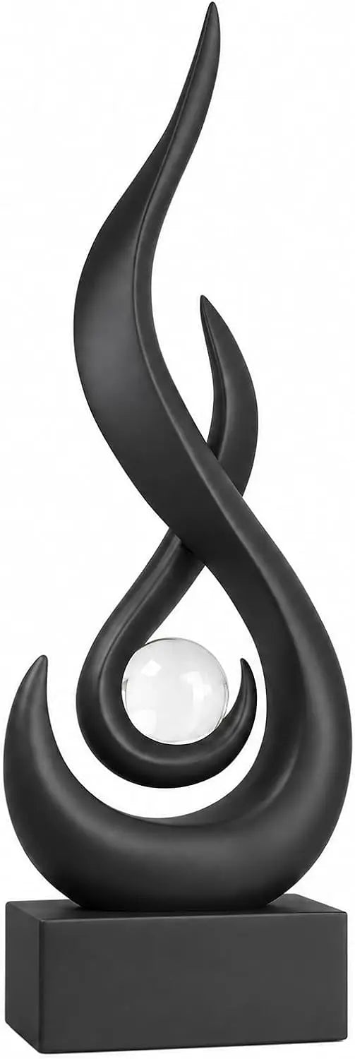 Modern Abstract Golden Flame Home Decor Figurines for Interior Living Room Desk Ceramics Decoration Accessories Statue Sculpture Feng Shui Ornaments