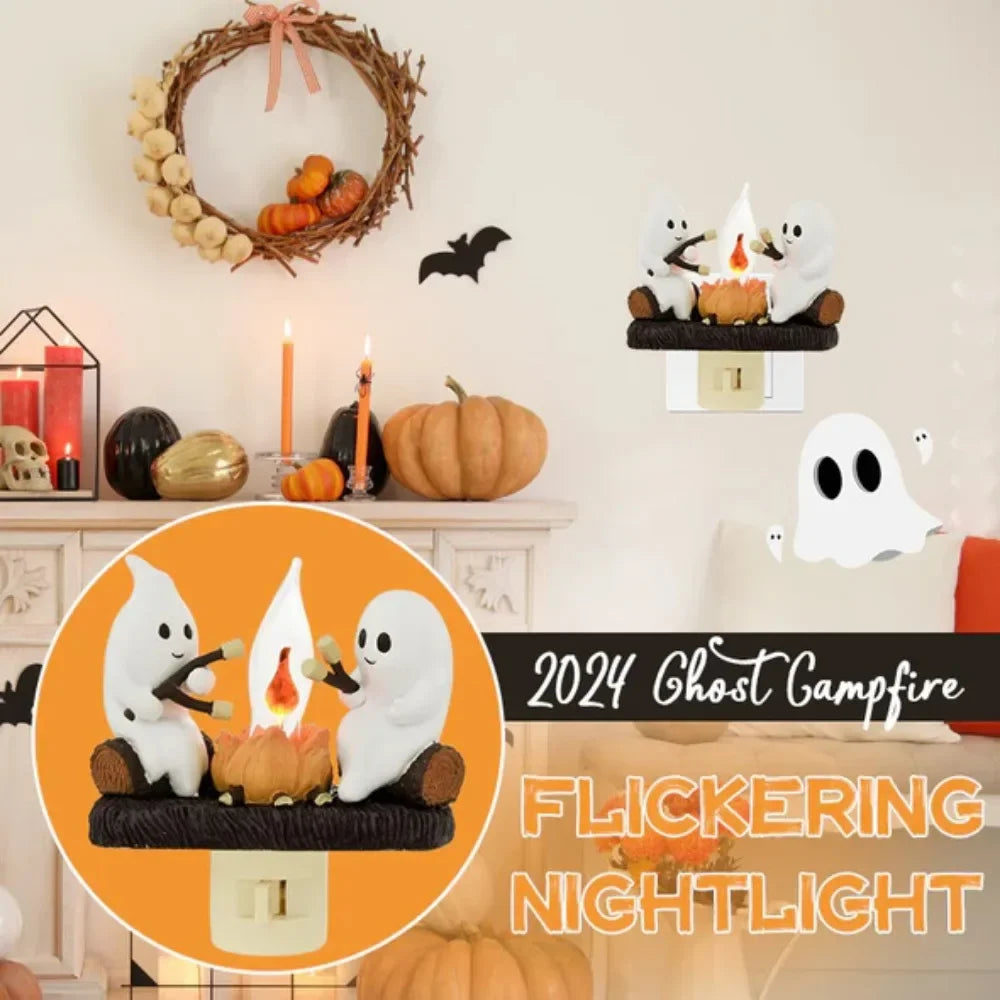 Halloween 3D LED Campfire Night Light, Ghost Bonfire Twinkling Night Light,  Halloween Interior Decoration, Room Cute Decoration